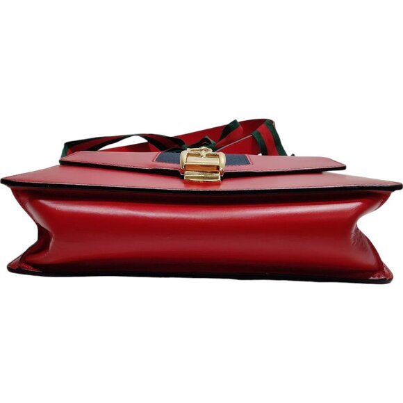 790670BA (X6) Gucci Crossbody Bag Sherry Line Red Leather - Picture 4 of 9